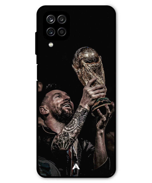 Messi Cup Football Aesthetic Metal Back Cover Phone Case for Samsung Galaxy M53