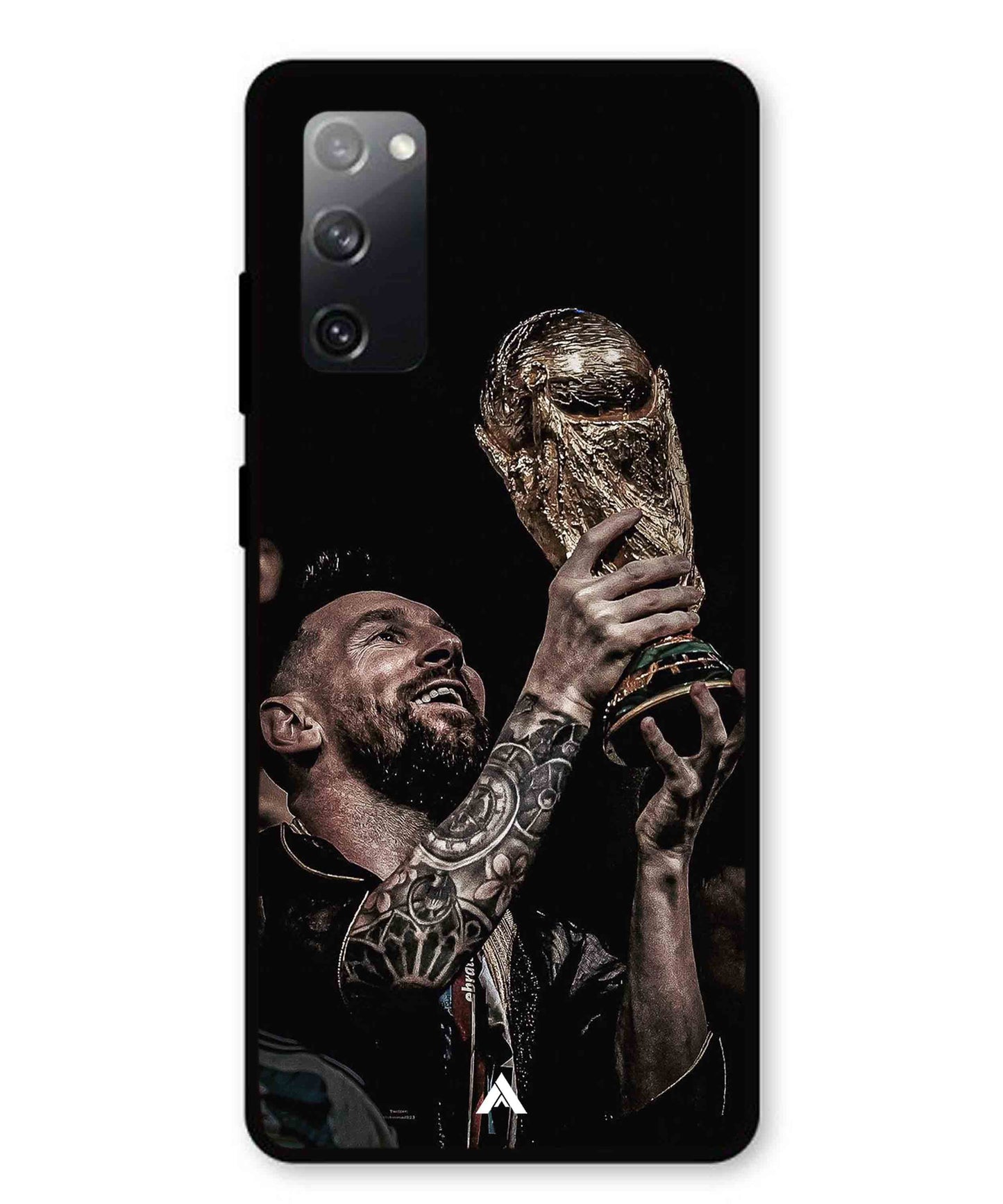 Messi Cup Football Aesthetic Metal Back Cover Phone Case for Samsung Galaxy S20 Fe
