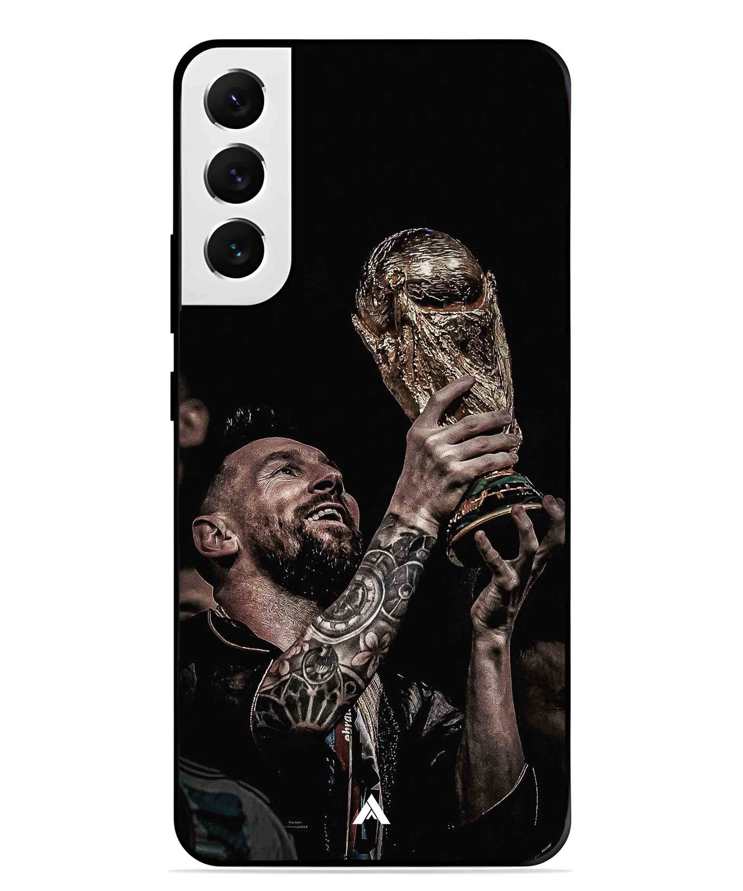Messi Cup Football Aesthetic Metal Back Cover Phone Case for Samsung Galaxy S22