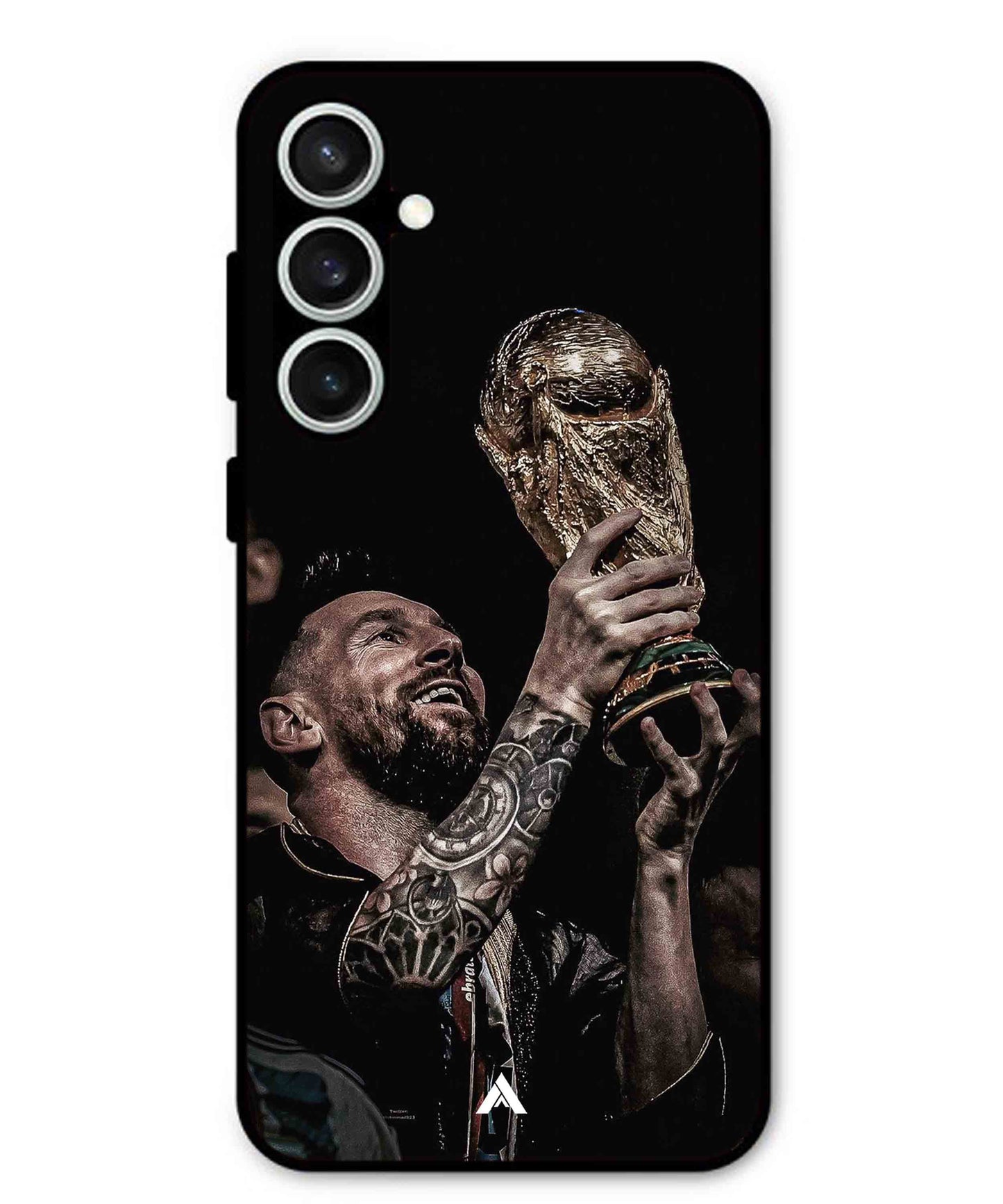 Messi Cup Football Aesthetic Metal Back Cover Phone Case for Samsung Galaxy S24 Fe