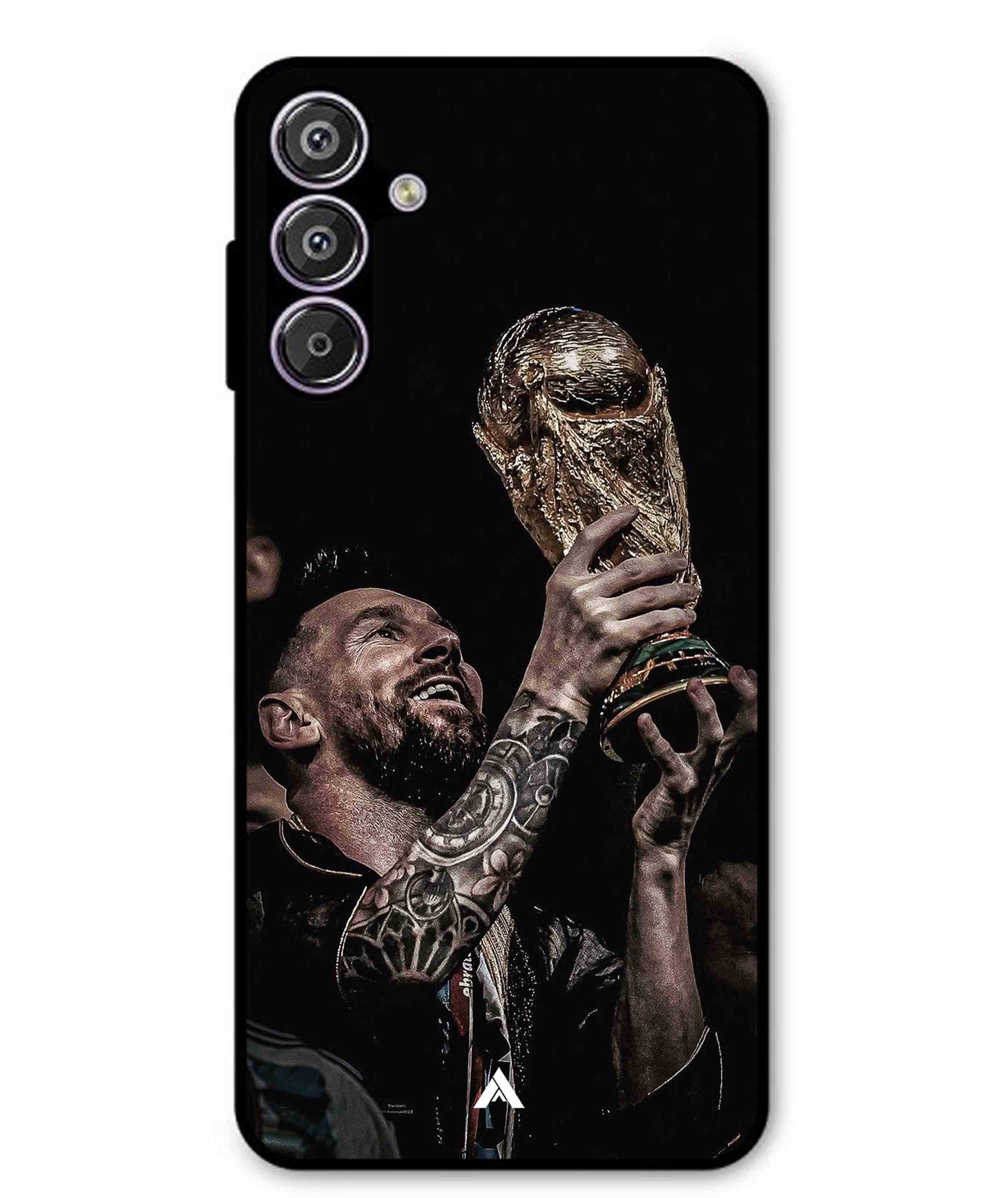 Messi Cup Football Aesthetic Metal Back Cover Phone Case for Samsung Galaxy S25 Plus