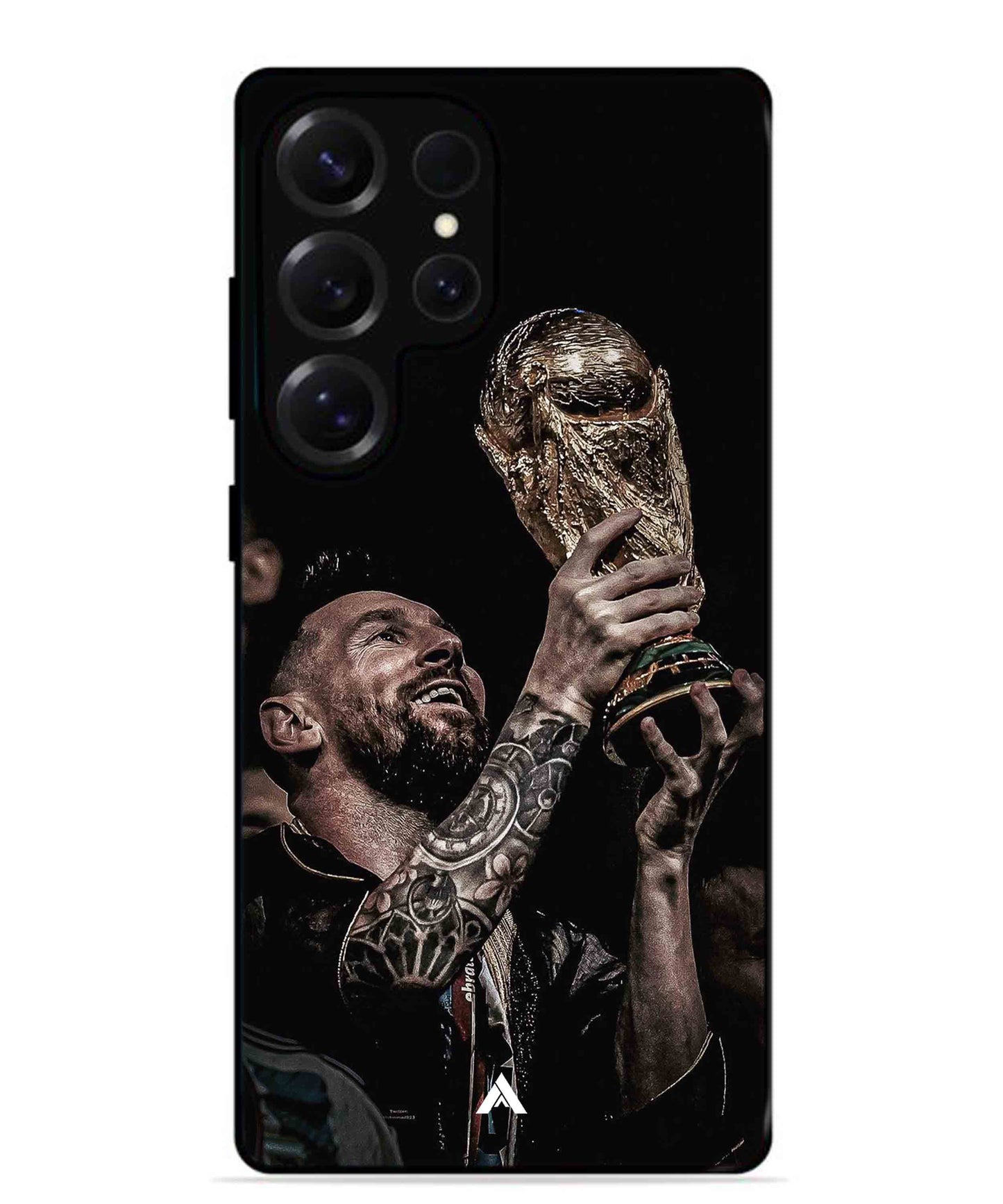 Messi Cup Football Aesthetic Metal Back Cover Phone Case for Samsung Galaxy S25 Ultra