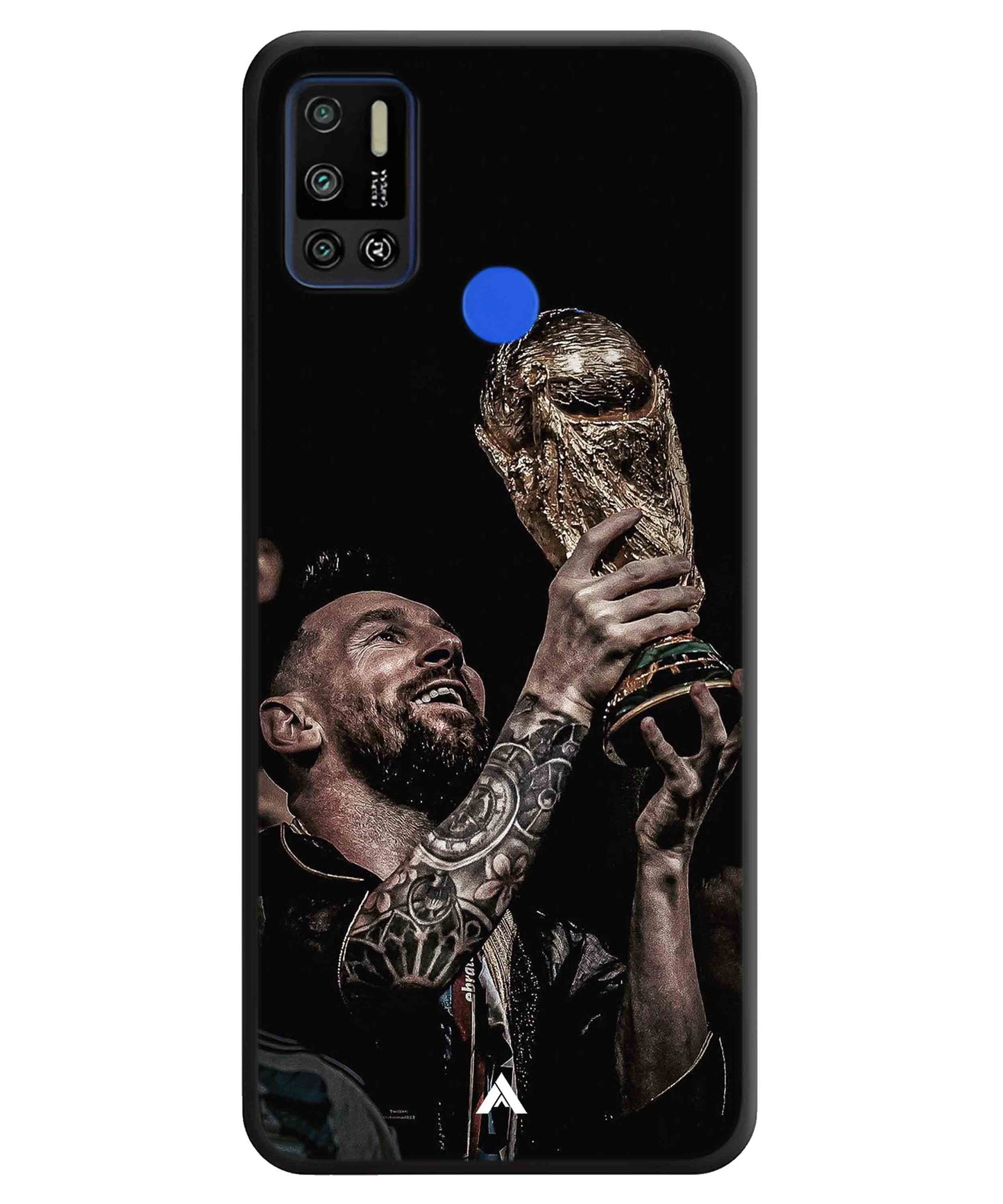 Messi Cup Football Aesthetic Metal Back Cover Phone Case for Tecno Spark 6 Air