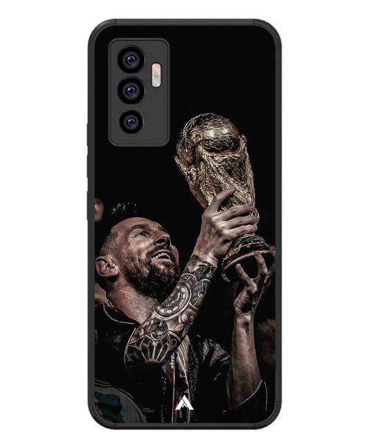 Messi Cup Football Aesthetic Metal Back Cover Phone Case for Vivo T1