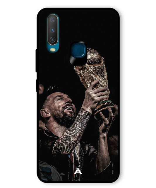 Messi Cup Football Aesthetic Metal Back Cover Phone Case for Vivo U10