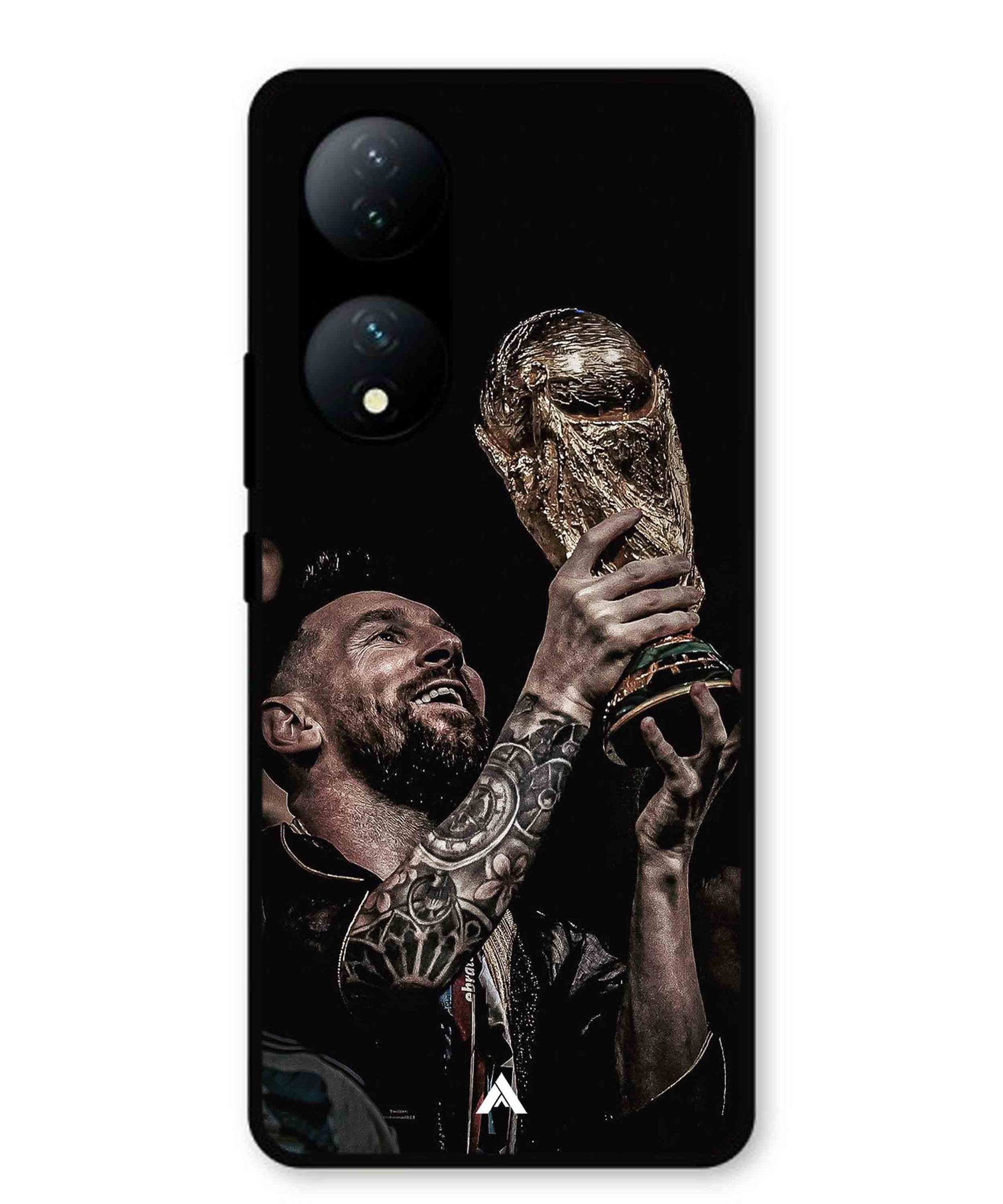 Messi Cup Football Aesthetic Metal Back Cover Phone Case for Vivo Y100