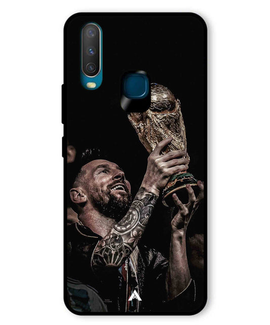 Messi Cup Football Aesthetic Metal Back Cover Phone Case for Vivo Y15