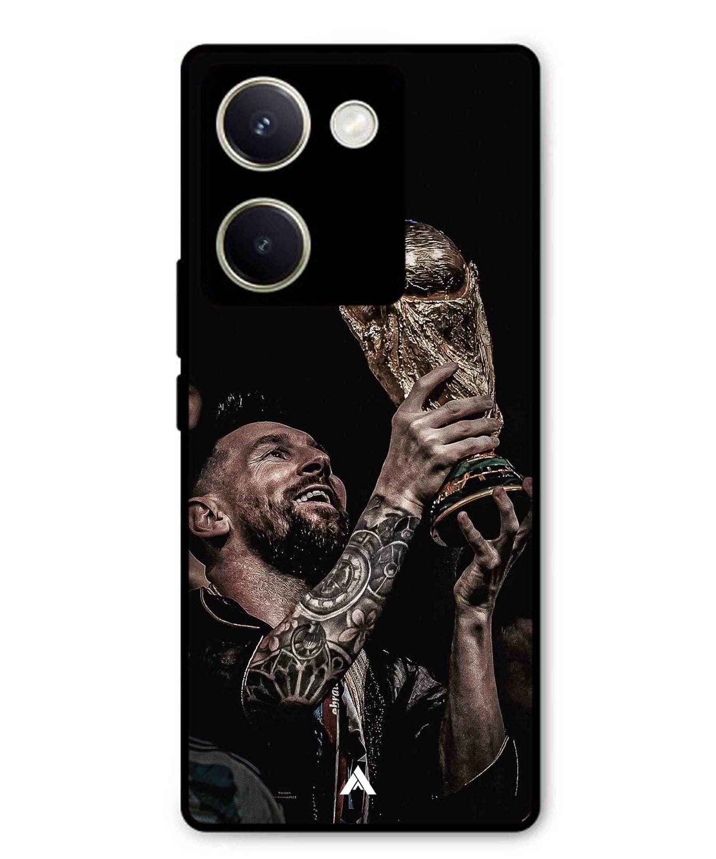 Messi Cup Football Aesthetic Metal Back Cover Phone Case for Vivo Y200 Pro