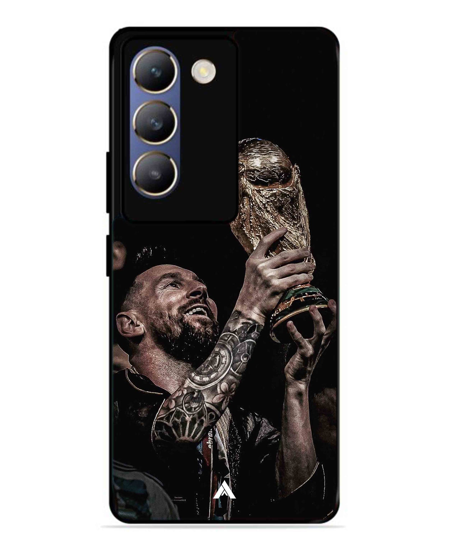 Messi Cup Football Aesthetic Metal Back Cover Phone Case for Vivo Y200e