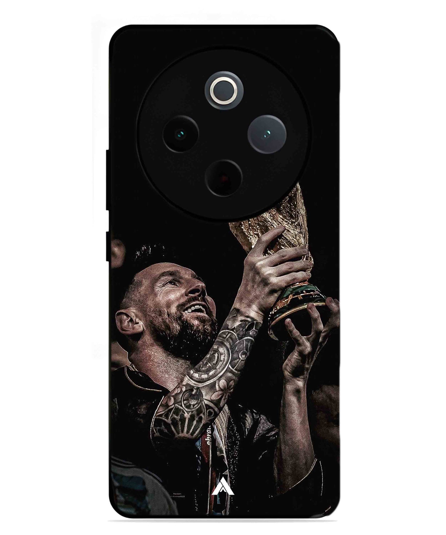 Messi Cup Football Aesthetic Metal Back Cover Phone Case for Vivo Y300 Pro
