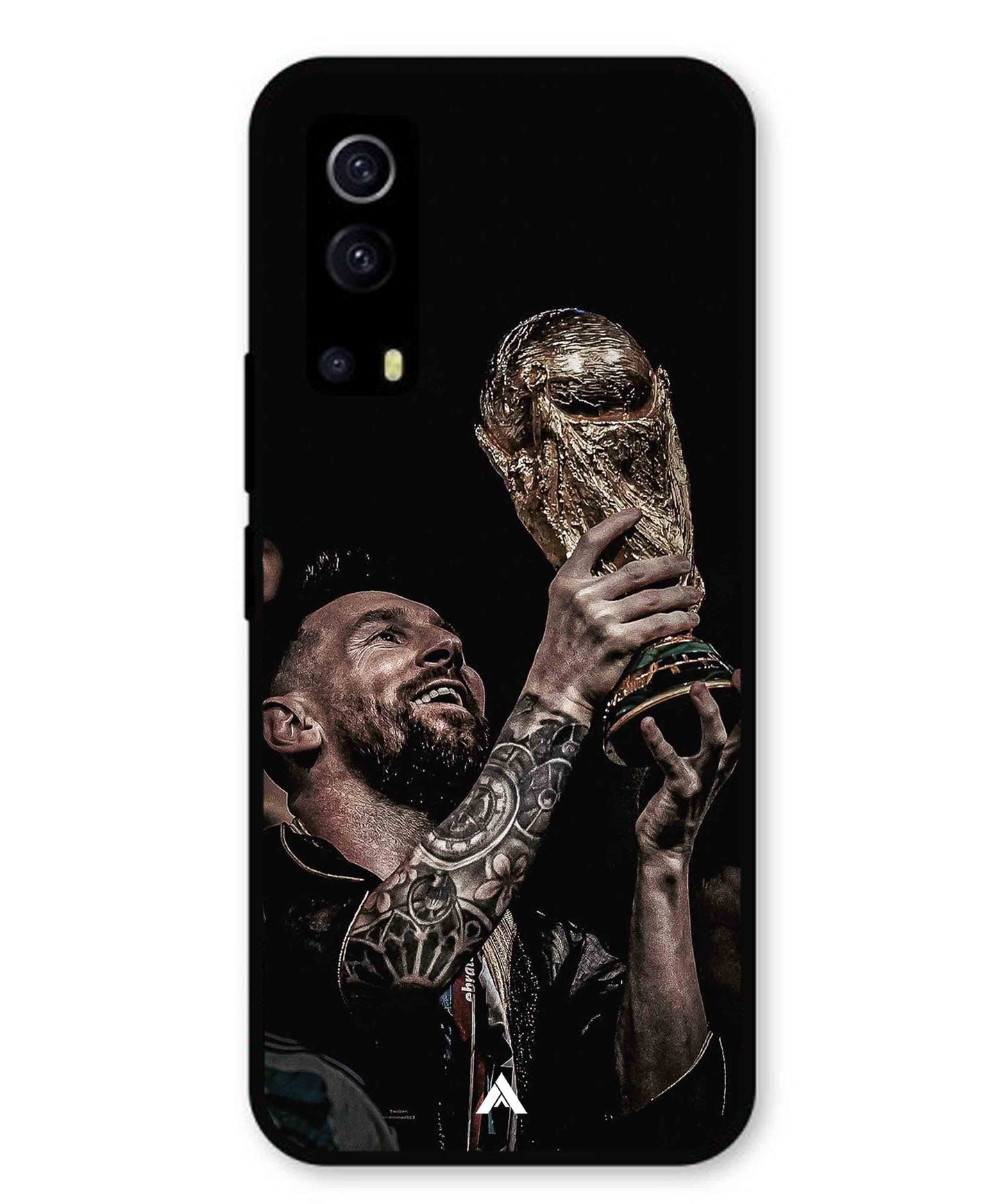 Messi Cup Football Aesthetic Metal Back Cover Phone Case for Vivo Y53s