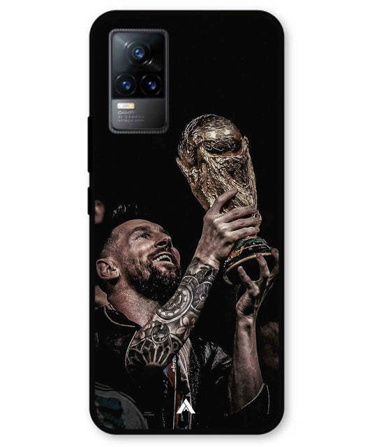 Messi Cup Football Aesthetic Metal Back Cover Phone Case for Vivo Y73