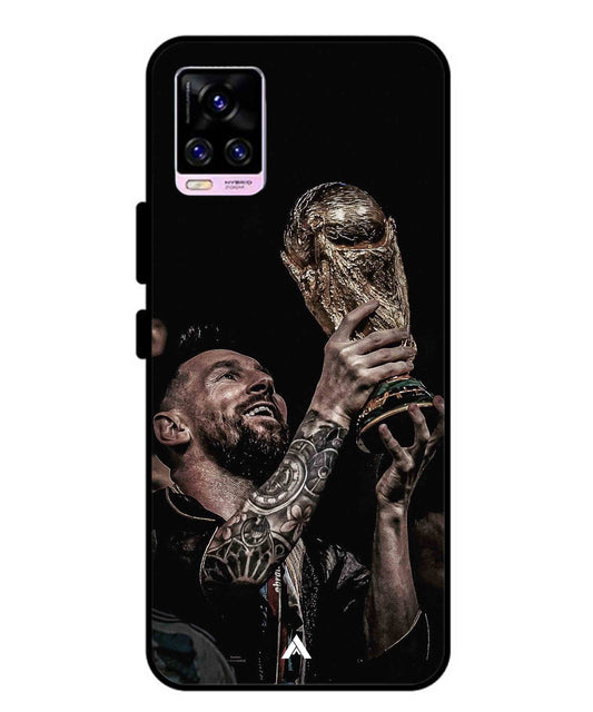 Messi Cup Football Aesthetic Metal Back Cover Phone Case for Vivo v20 Pro