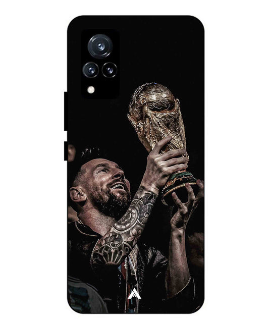 Messi Cup Football Aesthetic Metal Back Cover Phone Case for Vivo v21