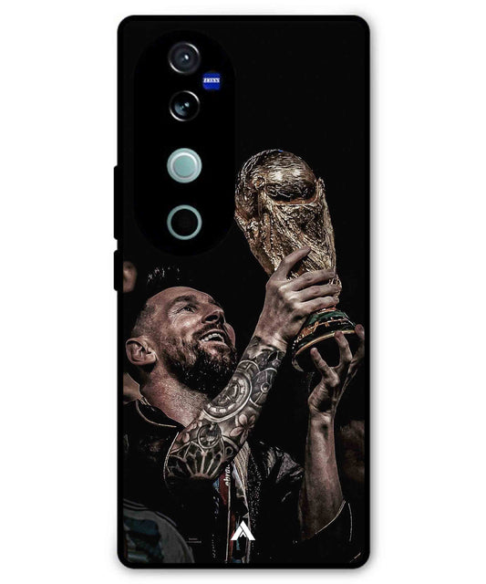 Messi Cup Football Aesthetic Metal Back Cover Phone Case for Vivo v40