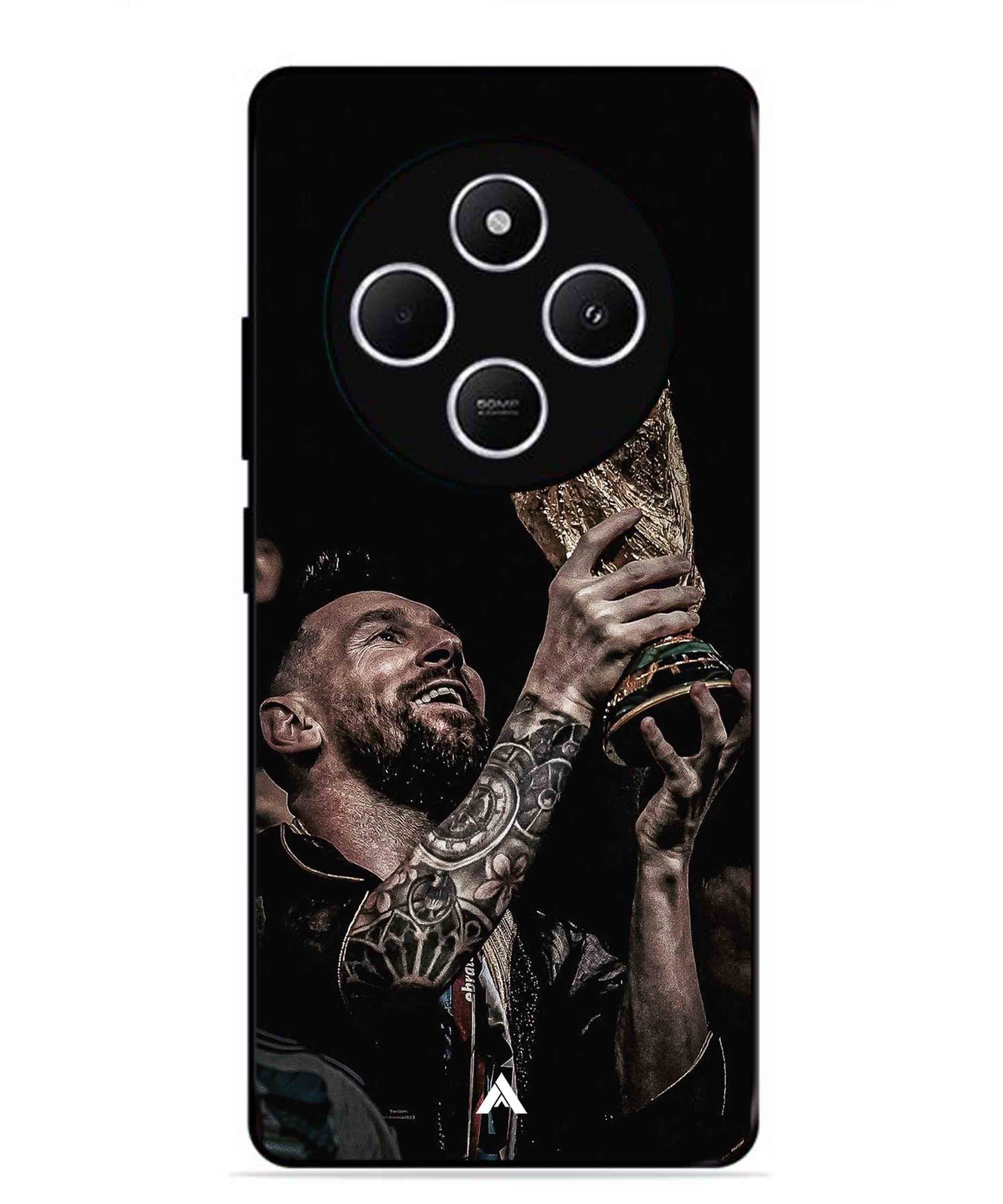 Messi Cup Football Aesthetic Metal Back Cover Phone Case for Xiaomi Redmi 14C
