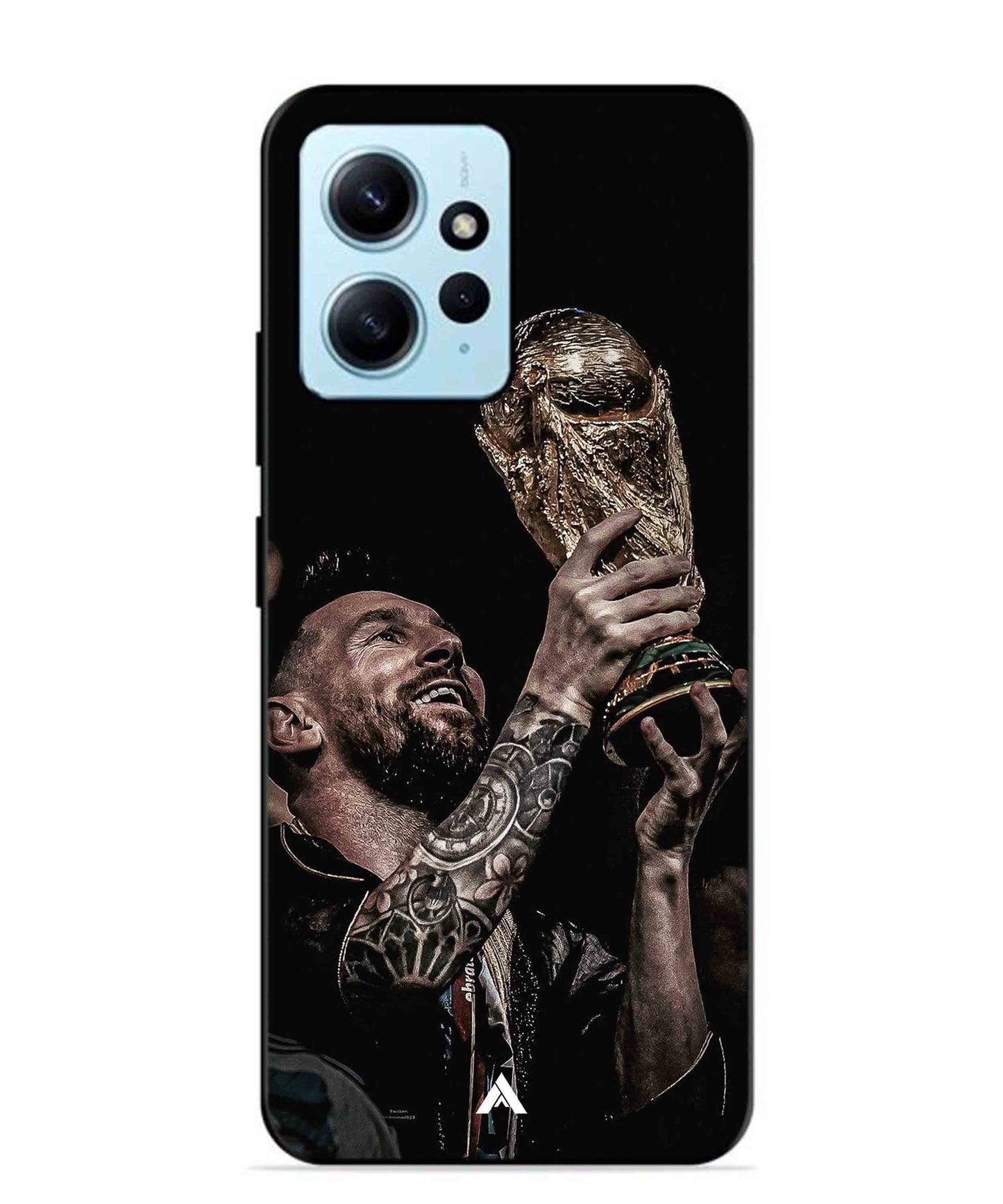 Messi Cup Football Aesthetic Metal Back Cover Phone Case for Xiaomi Redmi Note 12 4G