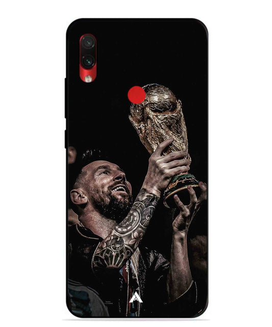 Messi Cup Football Aesthetic Metal Back Cover Phone Case for Xiaomi Redmi Note 7 Pro