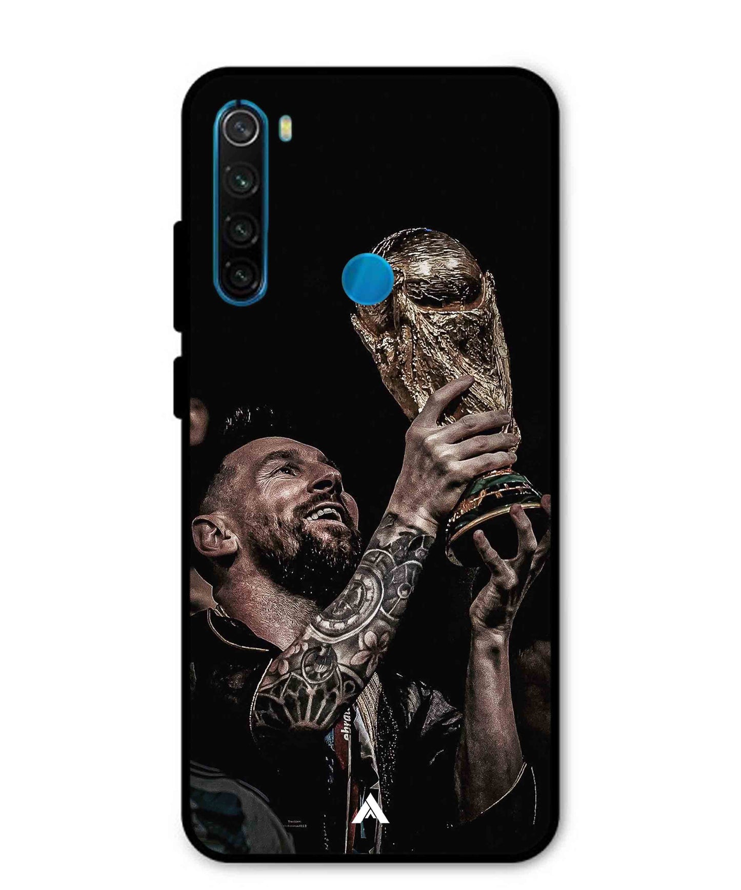 Messi Cup Football Aesthetic Metal Back Cover Phone Case for Xiaomi Redmi Note 8