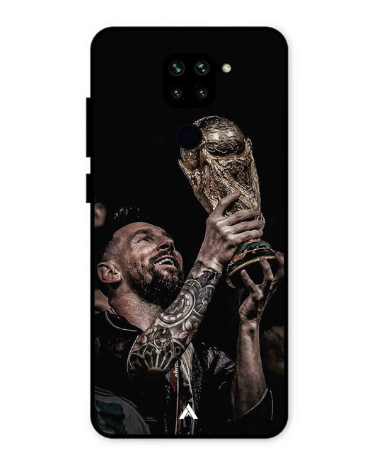 Messi Cup Football Aesthetic Metal Back Cover Phone Case for Xiaomi Redmi Note 9