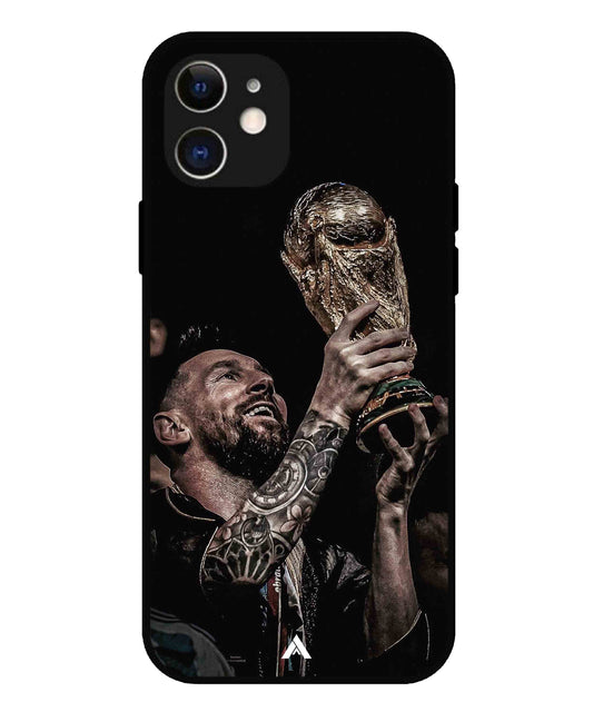 Messi Cup Football Aesthetic Metal Back Cover Phone Case for iPhone 12