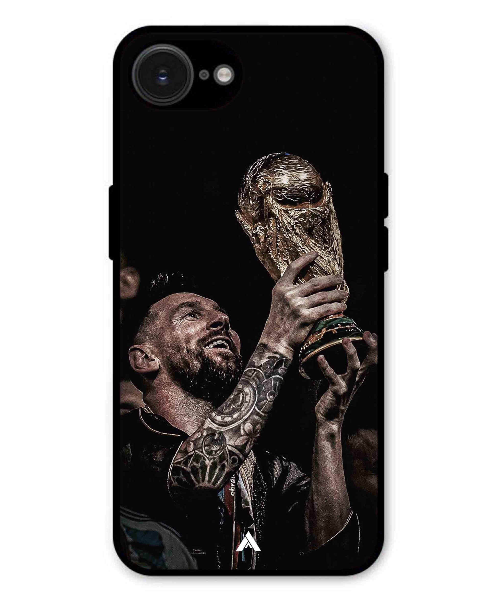 Messi Cup Football Aesthetic Metal Back Cover Phone Case for iPhone 16e