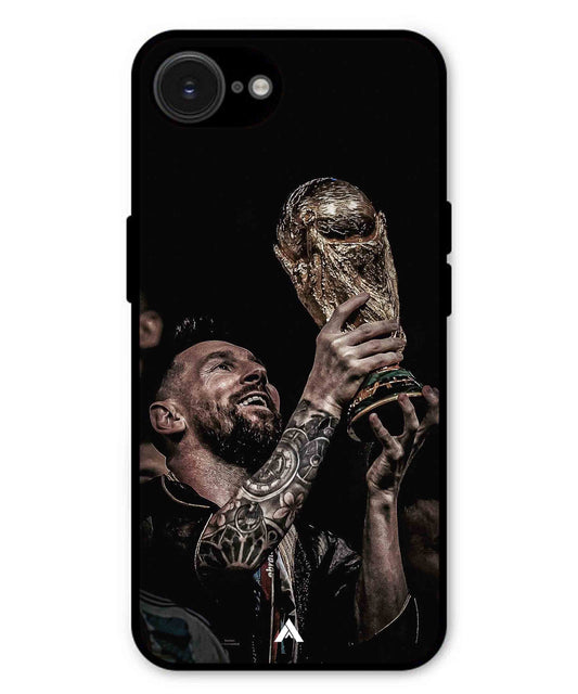 Messi Cup Football Aesthetic Metal Back Cover Phone Case for iPhone 16e
