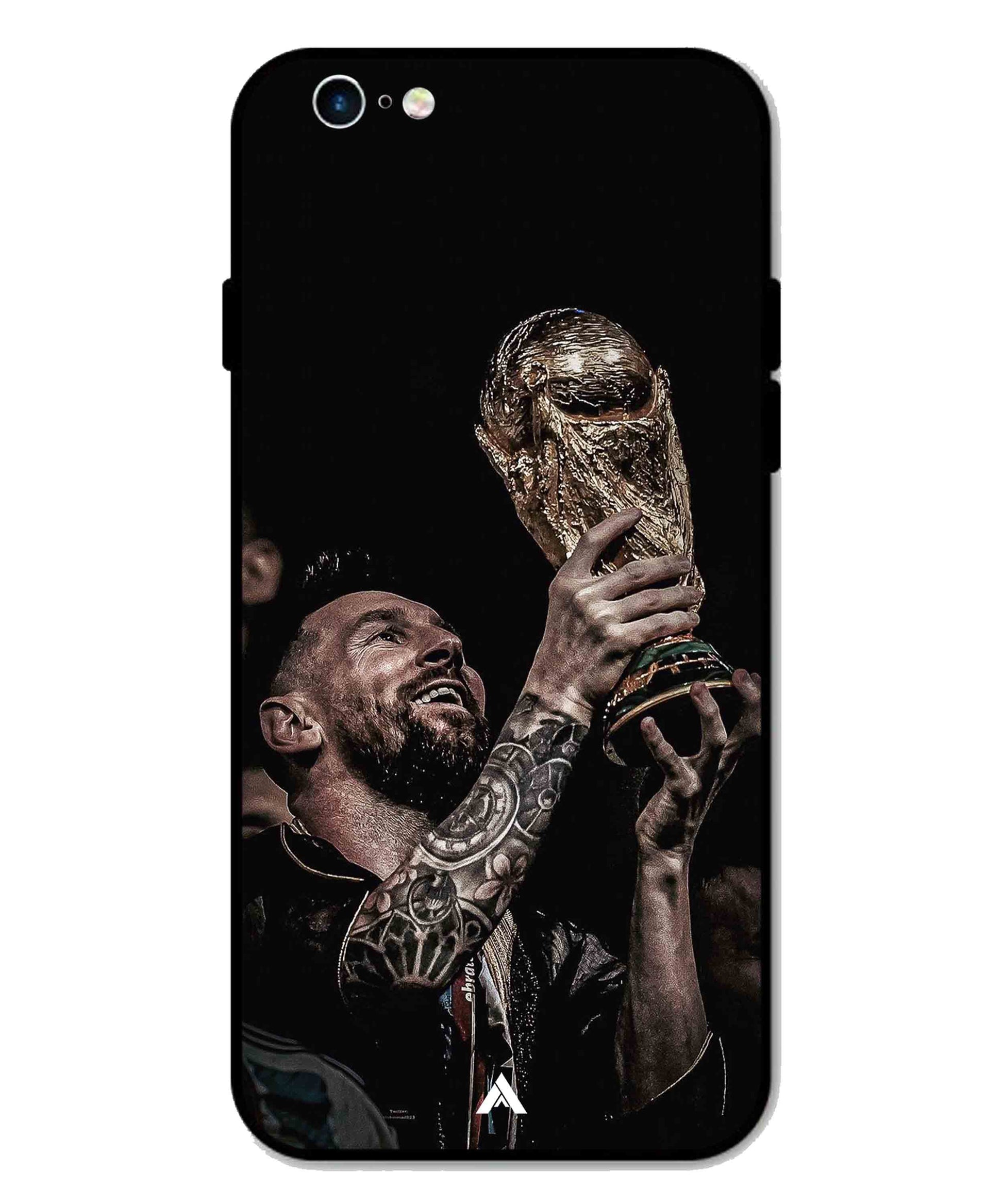 Messi Cup Football Aesthetic Metal Back Cover Phone Case for iPhone 6 Plus