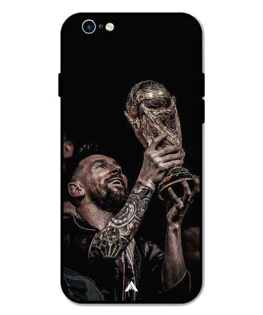 Messi Cup Football Aesthetic Metal Back Cover Phone Case for iPhone 6 Plus