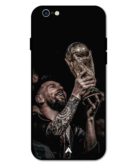 Messi Cup Football Aesthetic Metal Back Cover Phone Case for iPhone 6s