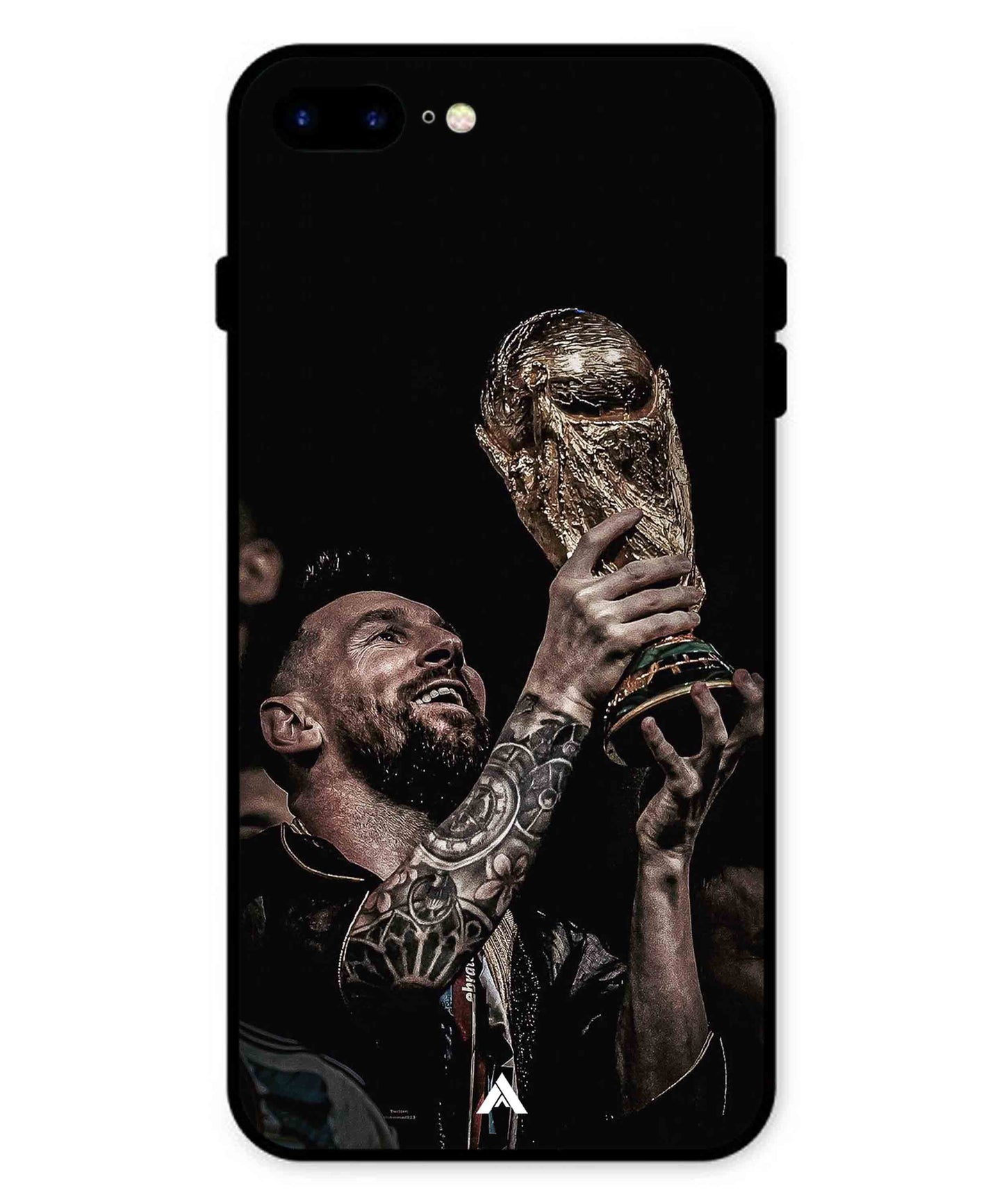 Messi Cup Football Aesthetic Metal Back Cover Phone Case for iPhone 7 Plus