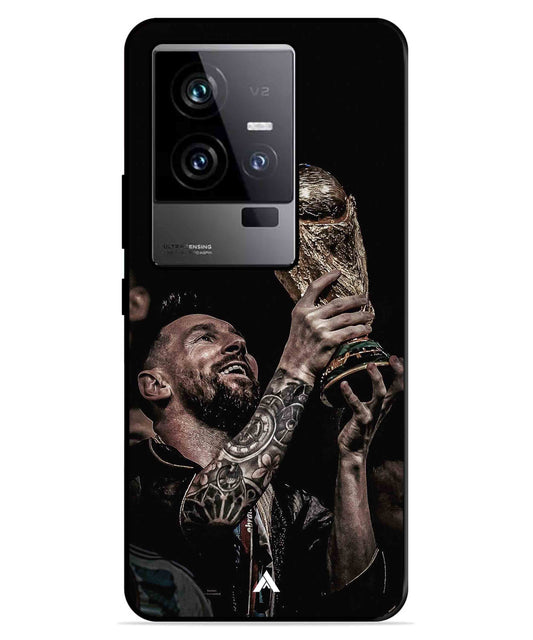 Messi Cup Football Aesthetic Metal Back Cover Phone Case for iQOO 11