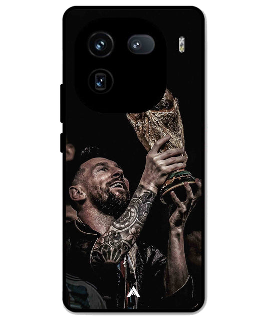 Messi Cup Football Aesthetic Metal Back Cover Phone Case for iQOO 12