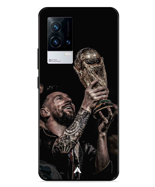 Messi Cup Football Aesthetic Metal Back Cover Phone Case for iQOO 8