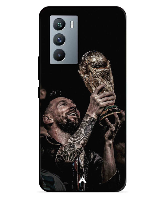 Messi Cup Football Aesthetic Metal Back Cover Phone Case for iQOO 9 SE