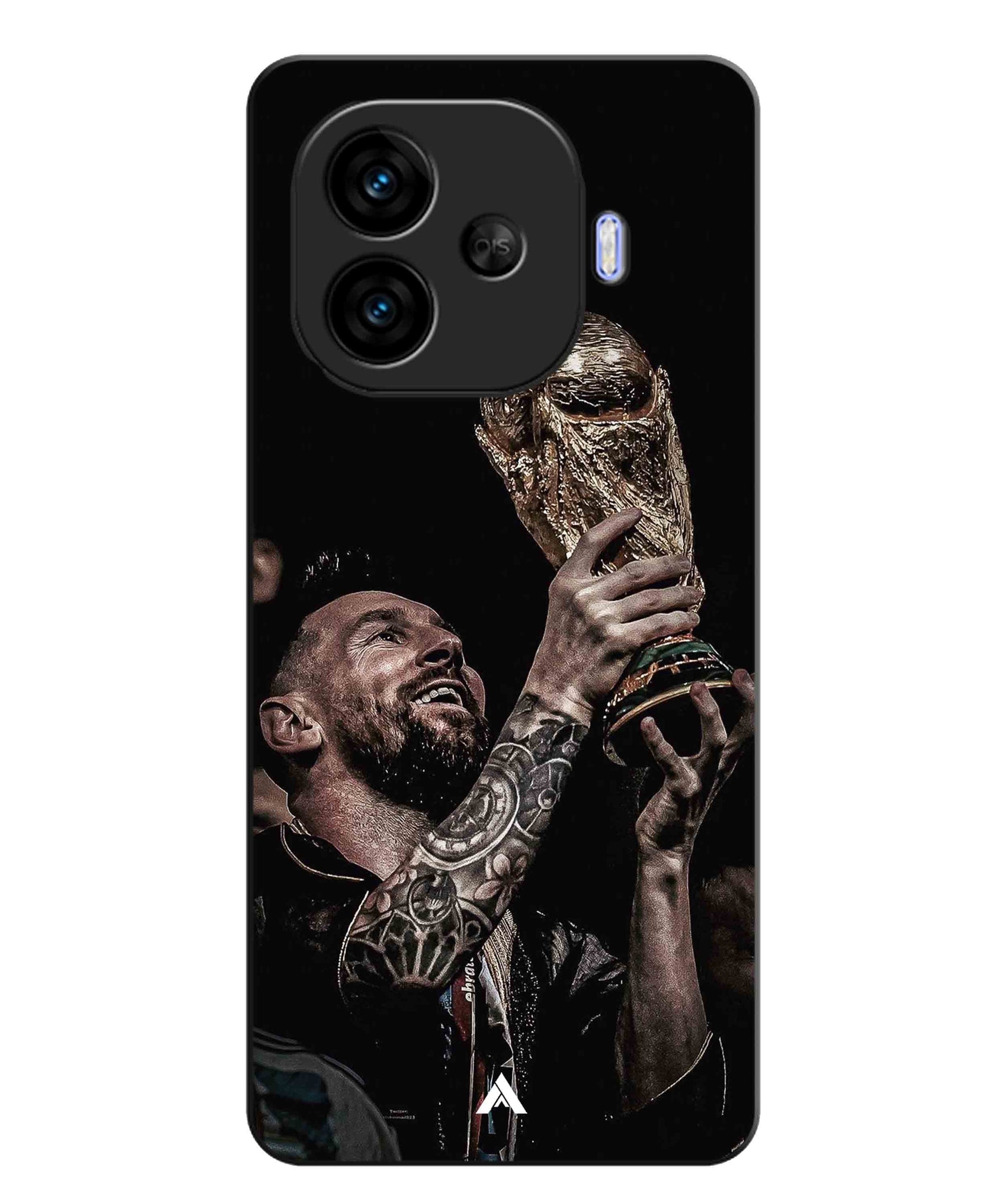 Messi Cup Football Aesthetic Metal Back Cover Phone Case for iQOO Neo 10r