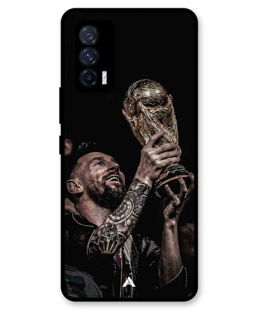 Messi Cup Football Aesthetic Metal Back Cover Phone Case for iQOO Neo 5
