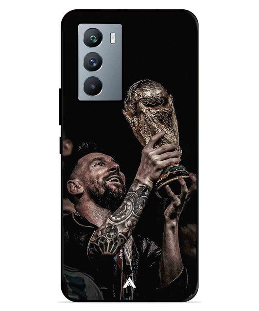 Messi Cup Football Aesthetic Metal Back Cover Phone Case for iQOO Neo 5s