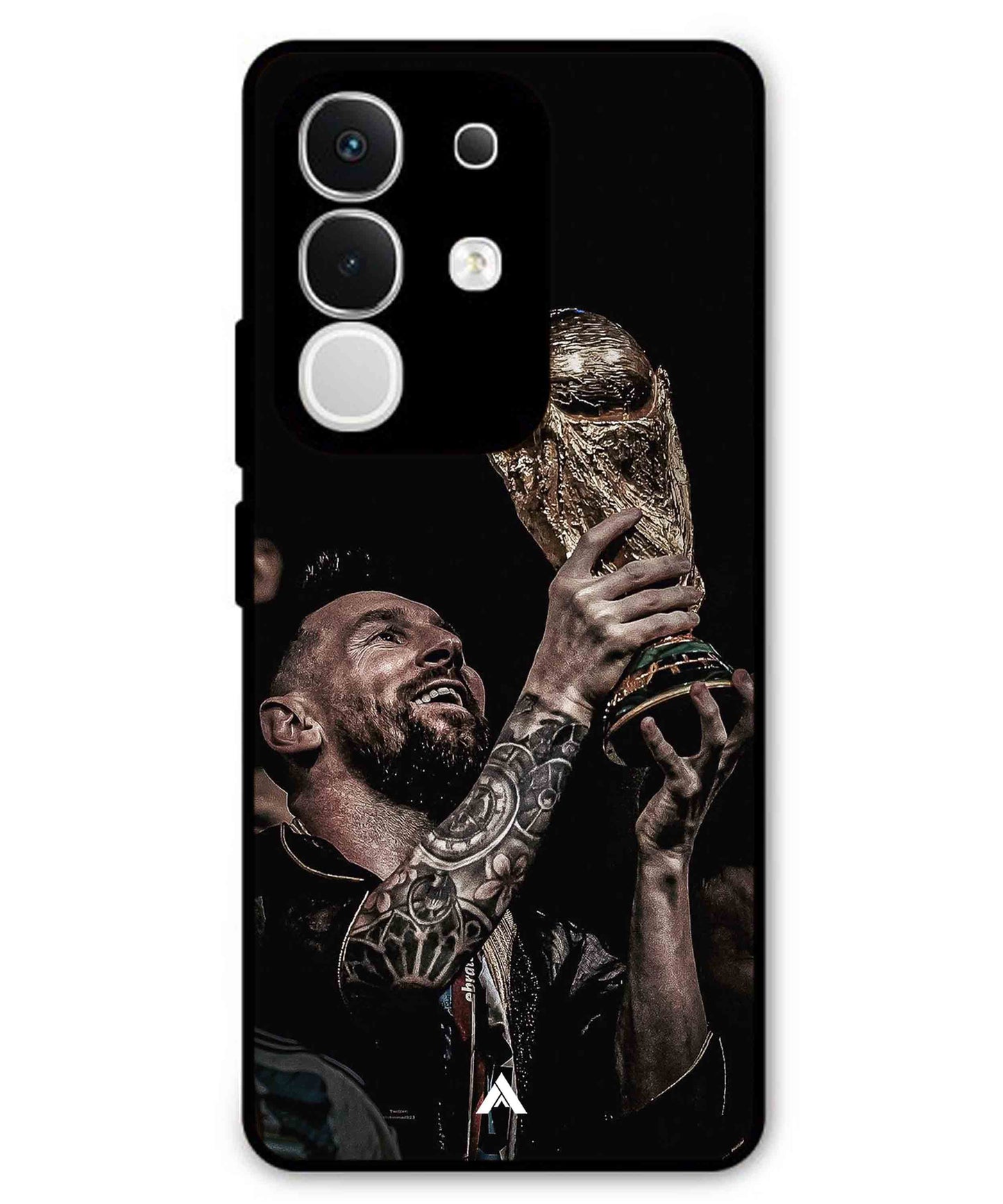 Messi Cup Football Aesthetic Metal Back Cover Phone Case for iQOO Z10x