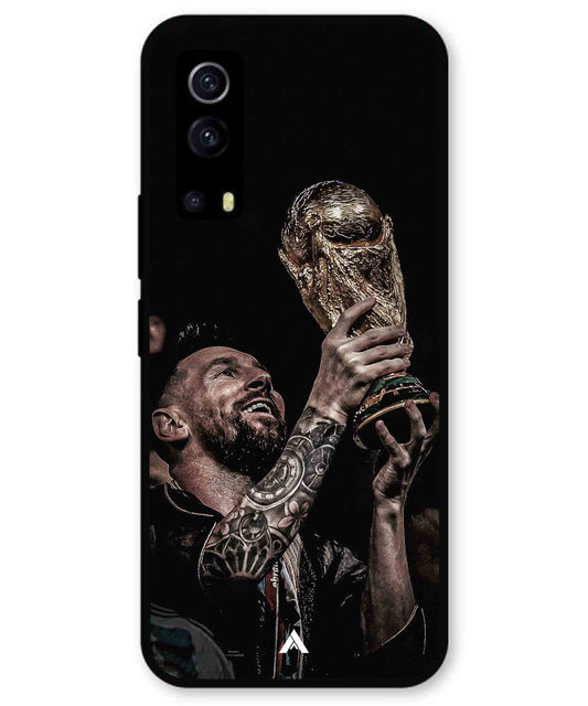 Messi Cup Football Aesthetic Metal Back Cover Phone Case for iQOO Z3