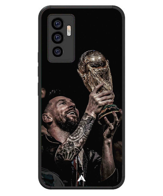 Messi Cup Football Aesthetic Metal Back Cover Phone Case for iQOO Z6