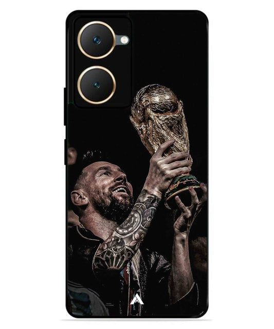 Messi Cup Football Aesthetic Metal Back Cover Phone Case for iQOO Z9 Lite