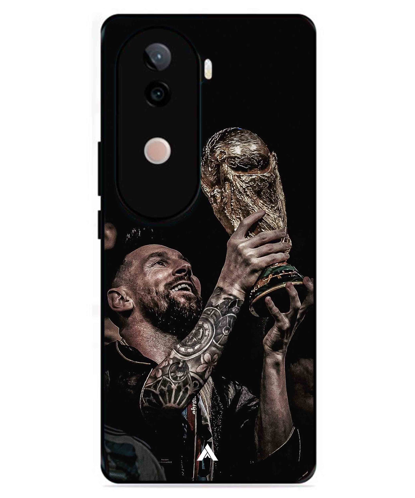 Messi Cup Football Aesthetic Metal Back Cover Phone Case for iQOO Z9s