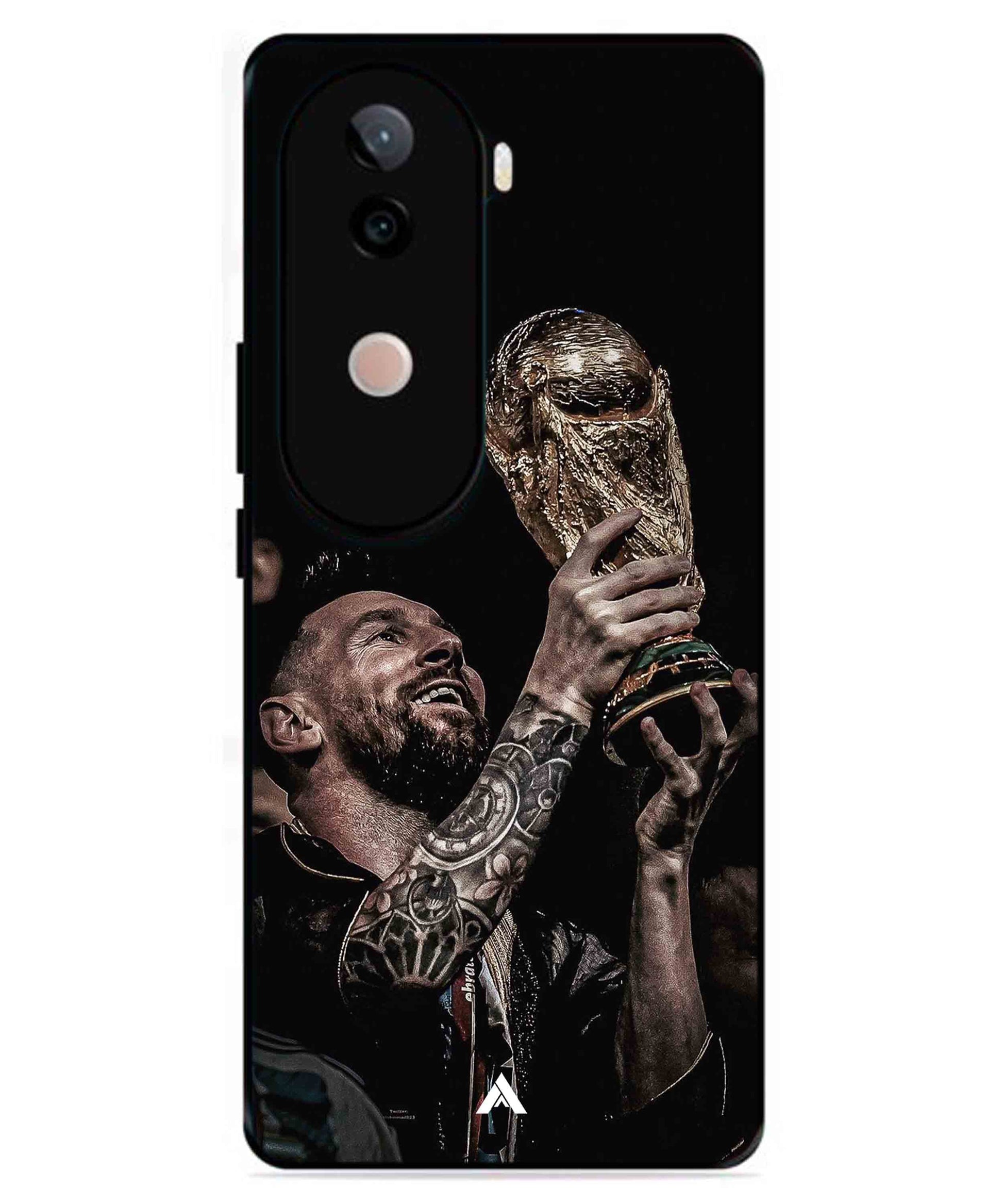 Messi Cup Football Aesthetic Metal Back Cover Phone Case for iQOO Z9s