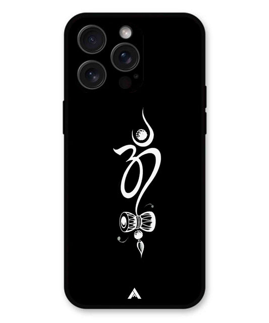 Om Namah Shivay Metal Back Cover Phone Case for iPhone 15 Pro Max