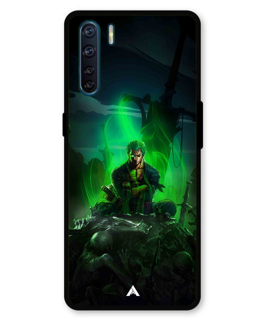 Onepiece Zoro 02 Anime Metal Back Cover Phone Case for Oppo F15