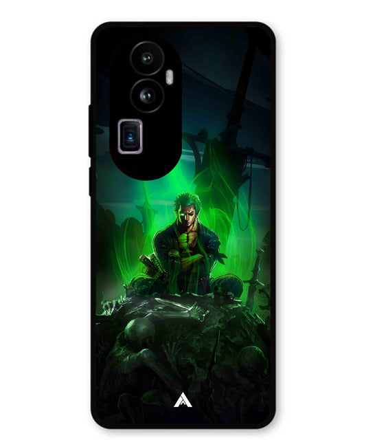 Onepiece Zoro 02 Anime Metal Back Cover Phone Case for Oppo Reno 10 Pro Plus
