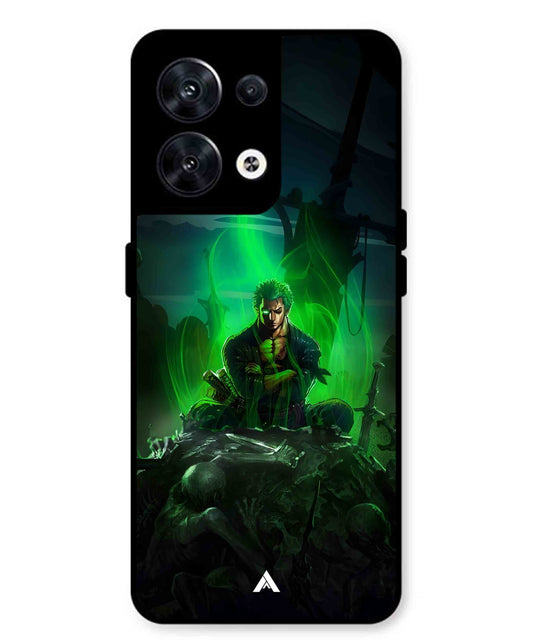 Onepiece Zoro 02 Anime Metal Back Cover Phone Case for Oppo Reno 10 Pro