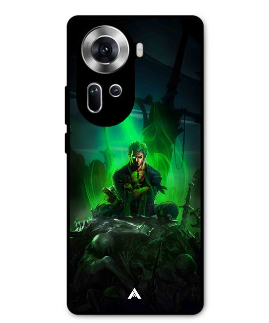 Onepiece Zoro 02 Anime Metal Back Cover Phone Case for Oppo Reno 11