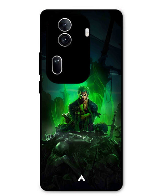 Onepiece Zoro 02 Anime Metal Back Cover Phone Case for Oppo Reno 11 Pro